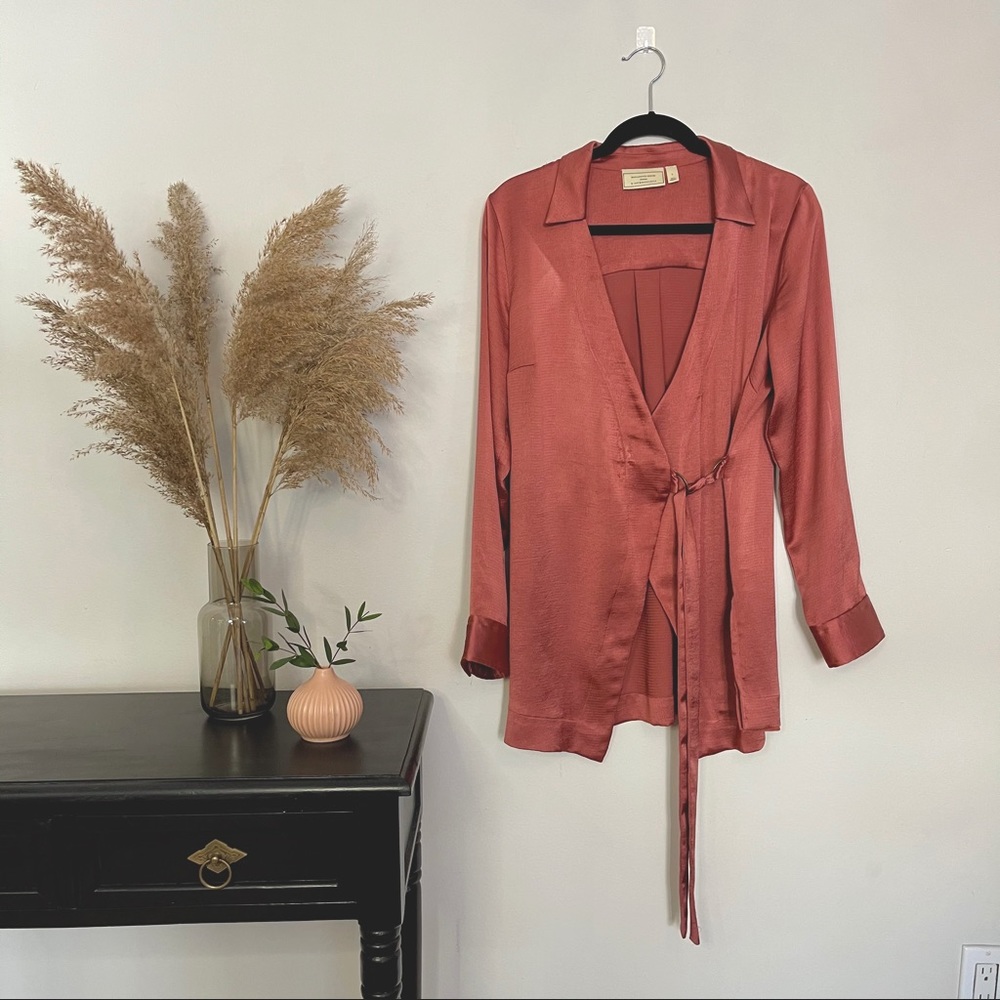 Anthropologie Silk Wrap Shirt